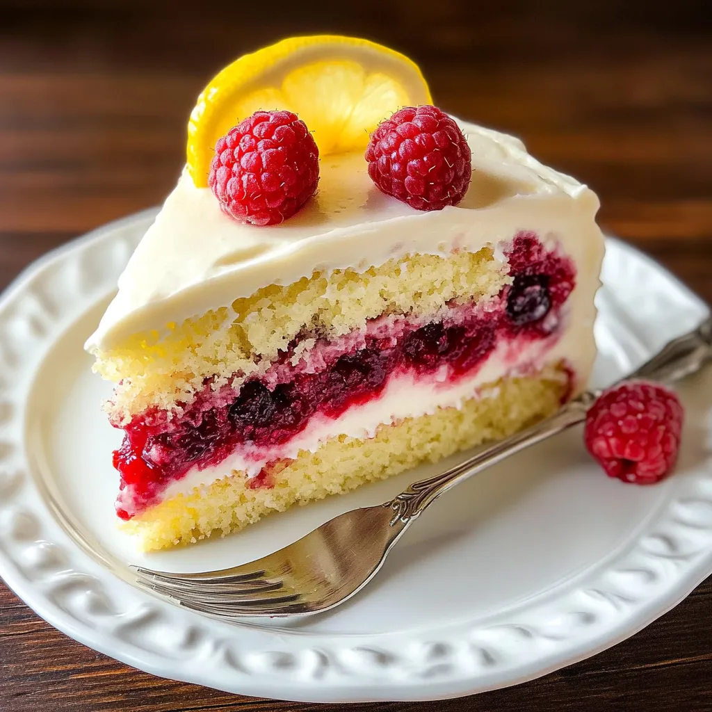 Juicy Lemon Raspberry Cake