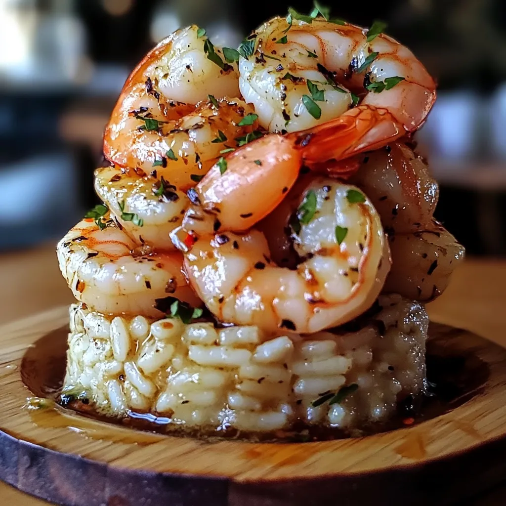 Easy Garlic Butter Shrimp and Rice Stack