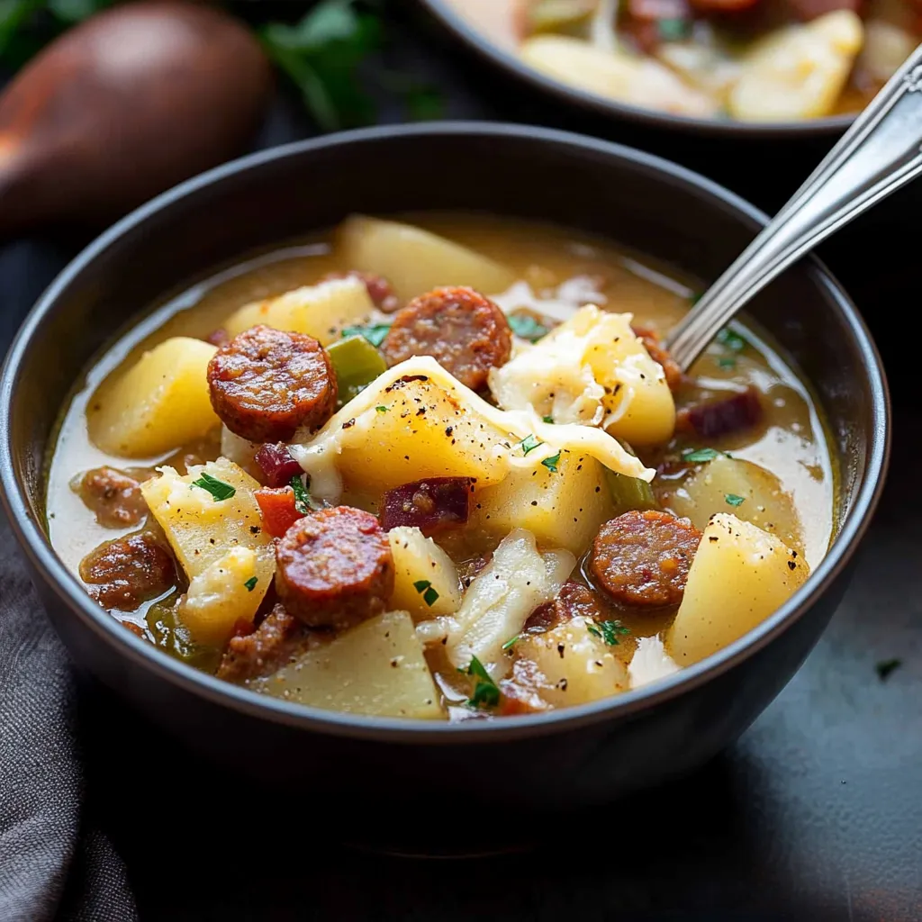 A warm bowl of Cajun Potato Soup