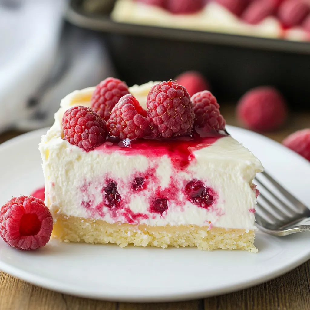 White Chocolate Raspberry Poke Cake