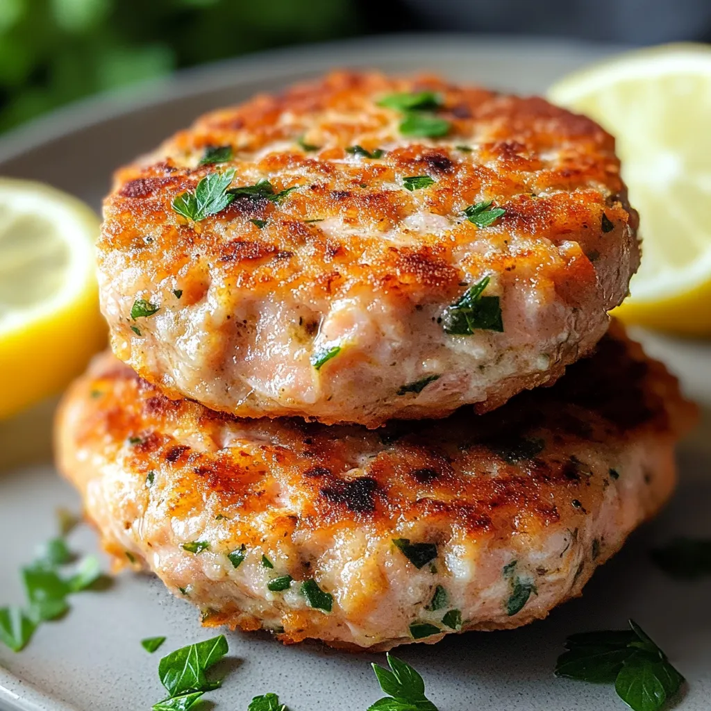 Golden crunchy canned salmon patties