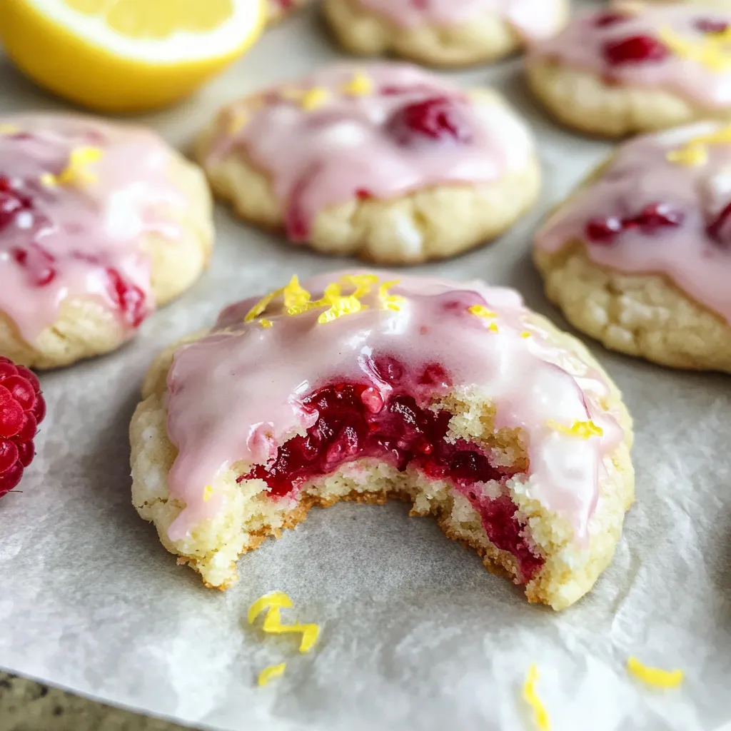 Close-up Lemon Raspberry Cookies