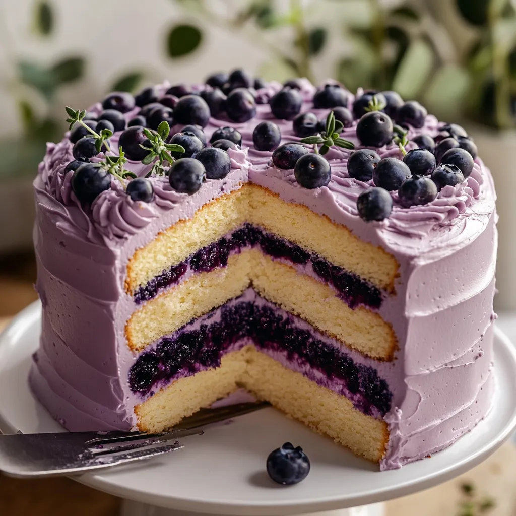 Soft Blueberry Cake Layers