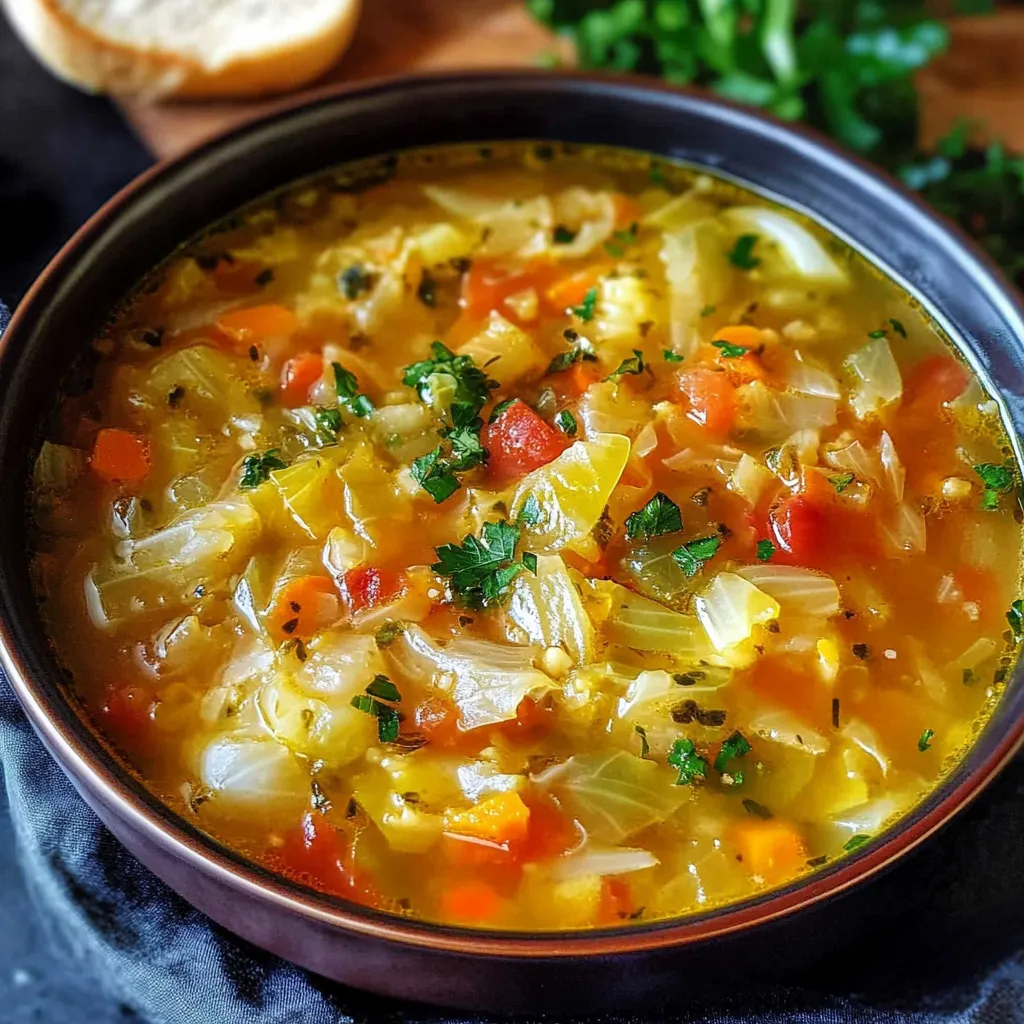 Delicious Veggie Cabbage Soup Bowl