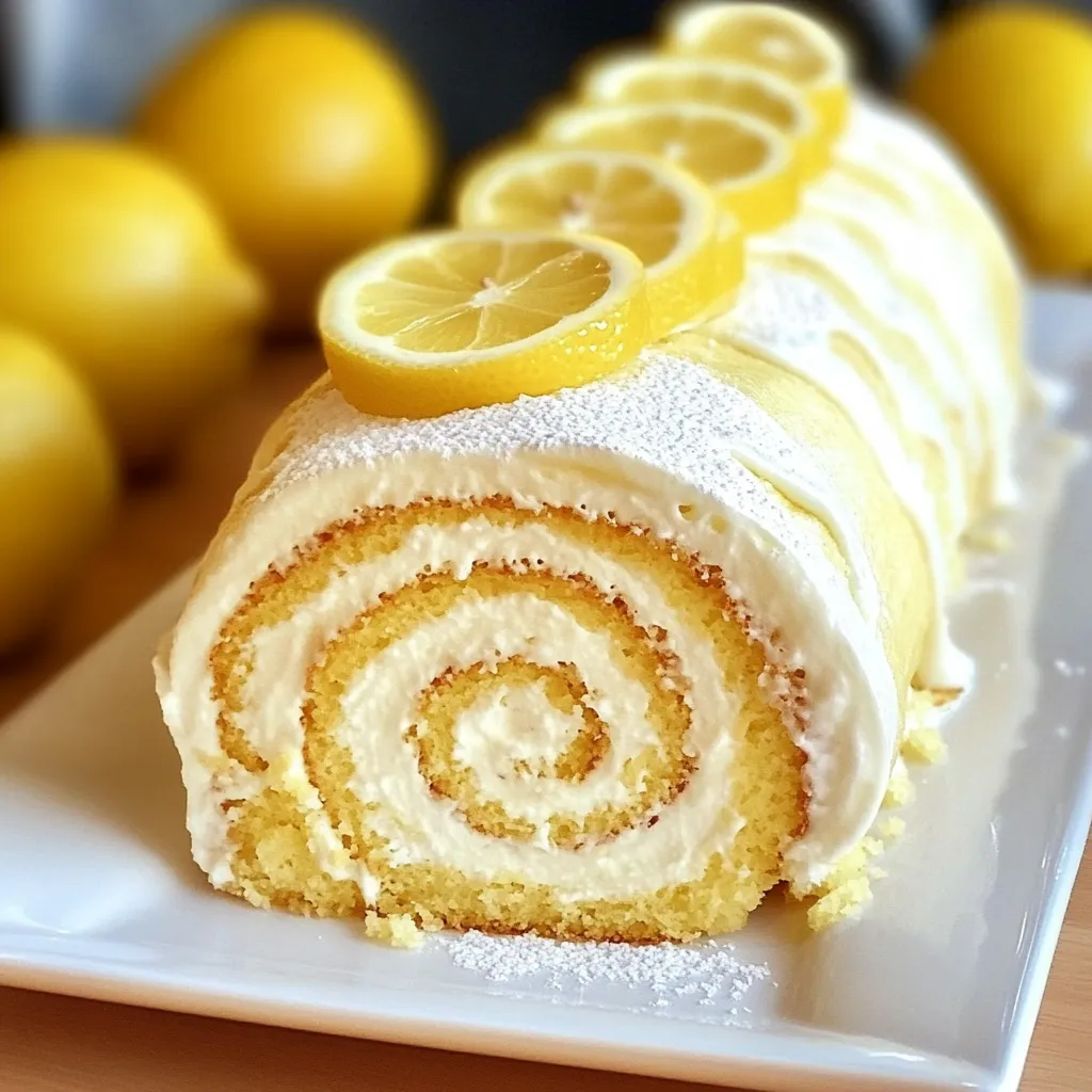 Close-up Velvet Lemon Cream Roll Cake