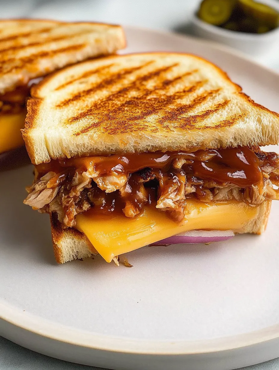 BBQ Chicken Grilled Cheese Homemade