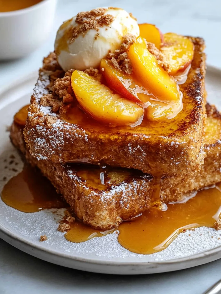 Easy Peach Cobbler French Toast Homemade