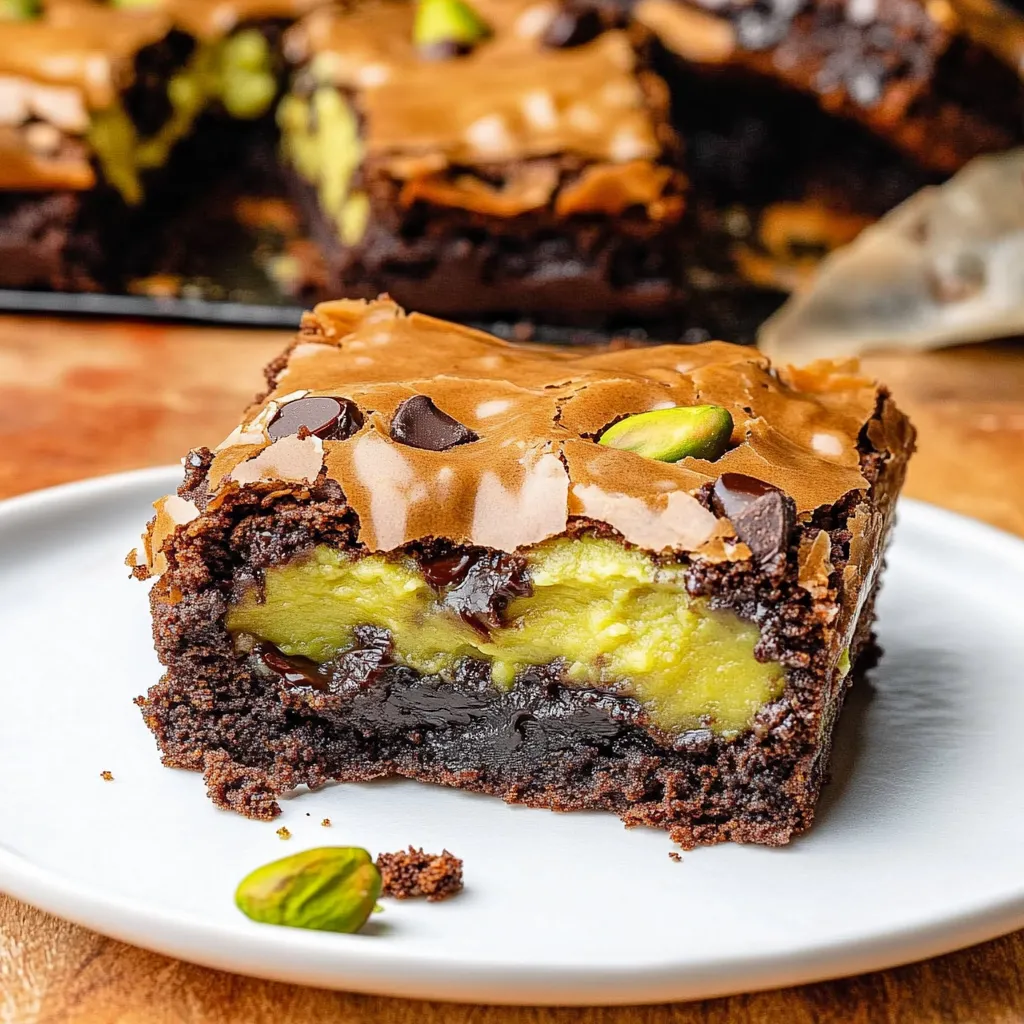 Freshly Baked Pistachio Brookies Dessert