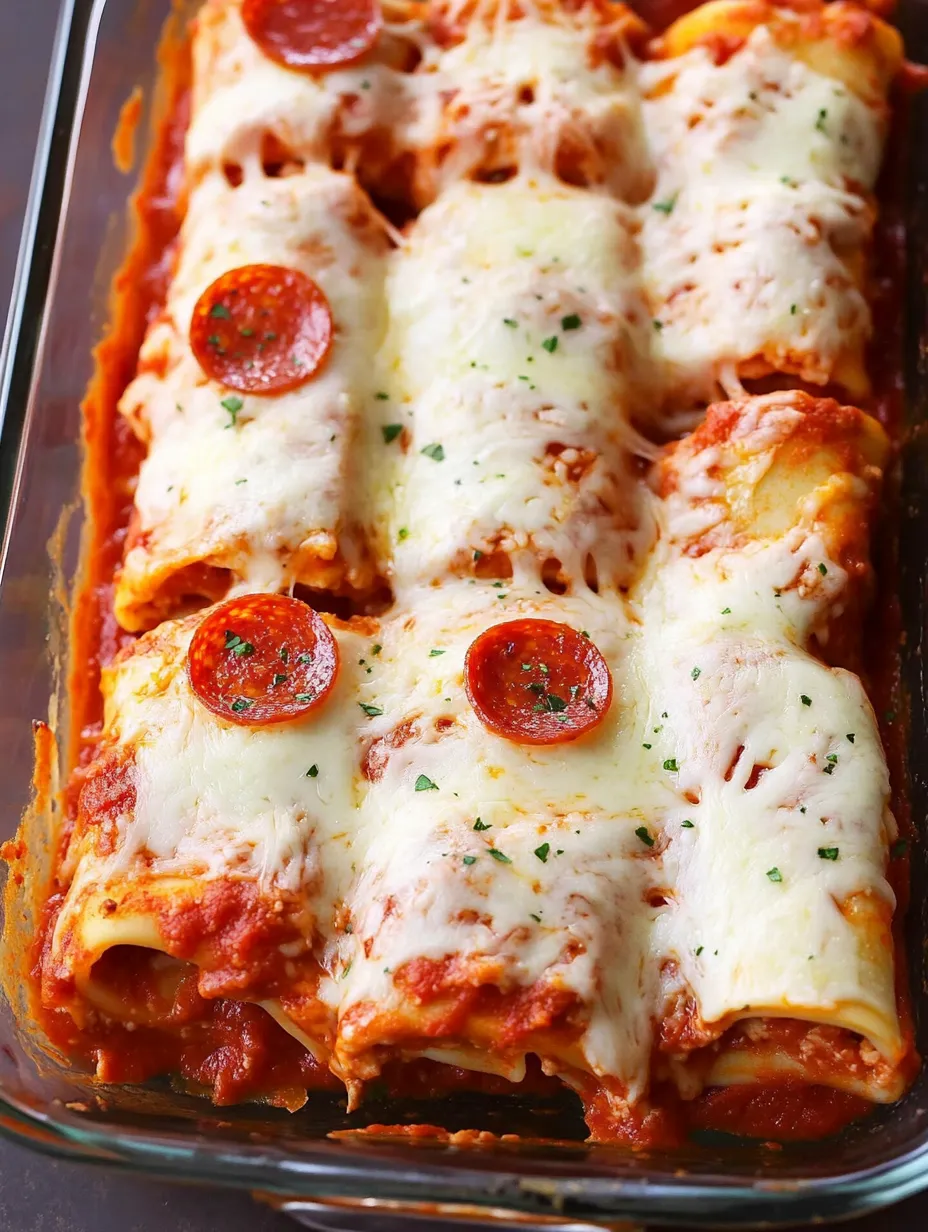 Pepperoni Pizza Lasagna Roll Ups Homemade