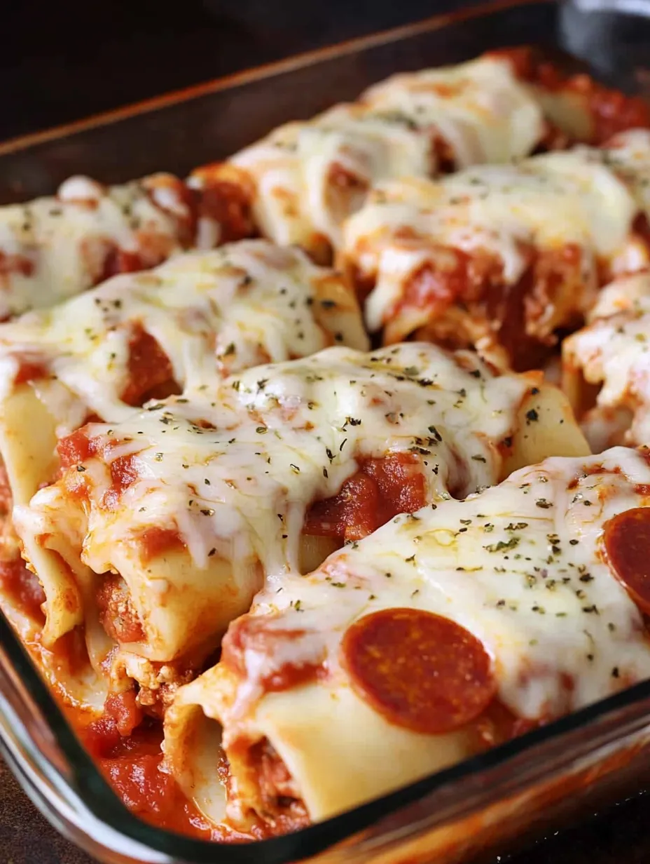 Pepperoni Pizza Lasagna Roll Ups Recipe