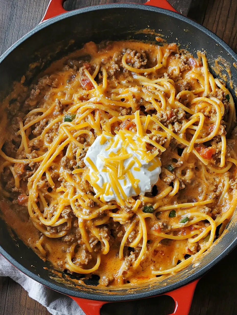 Easy One Pot Taco Spaghetti Homemade