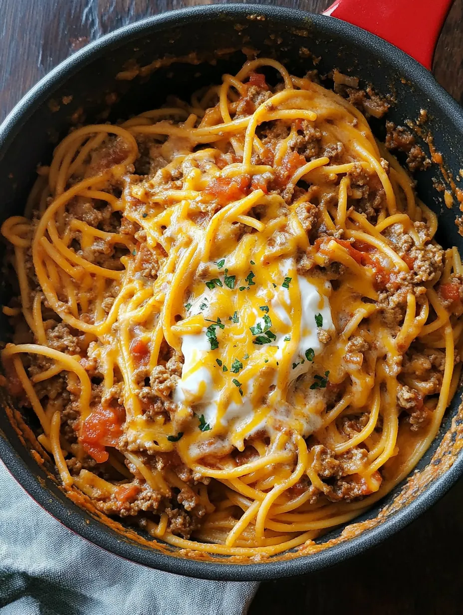 Easy One Pot Taco Spaghetti Recipe