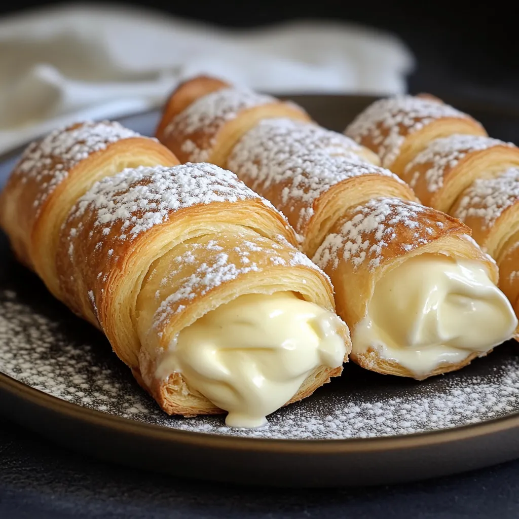Close-up Italian Cream Stuffed Cannoncini