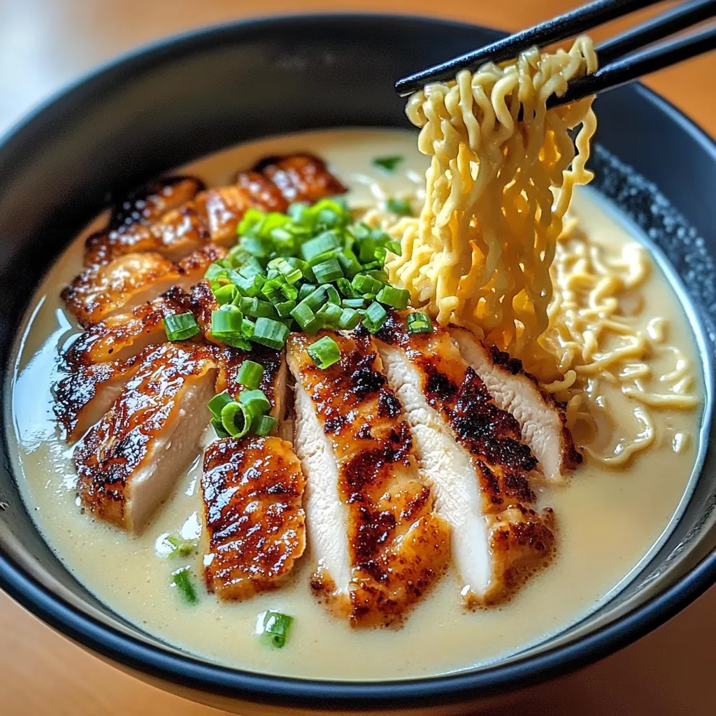 Spicy Chicken Ramen with Smooth Garlic Sauce