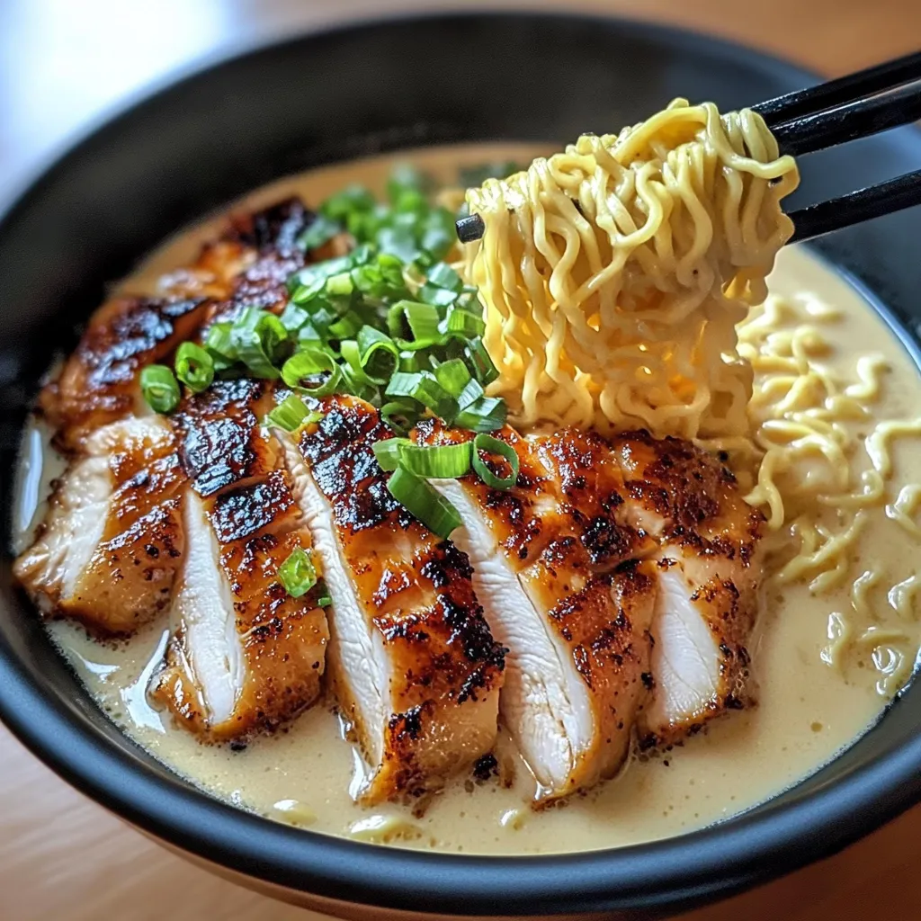Simple Spicy Chicken Ramen with Smooth Garlic Sauce