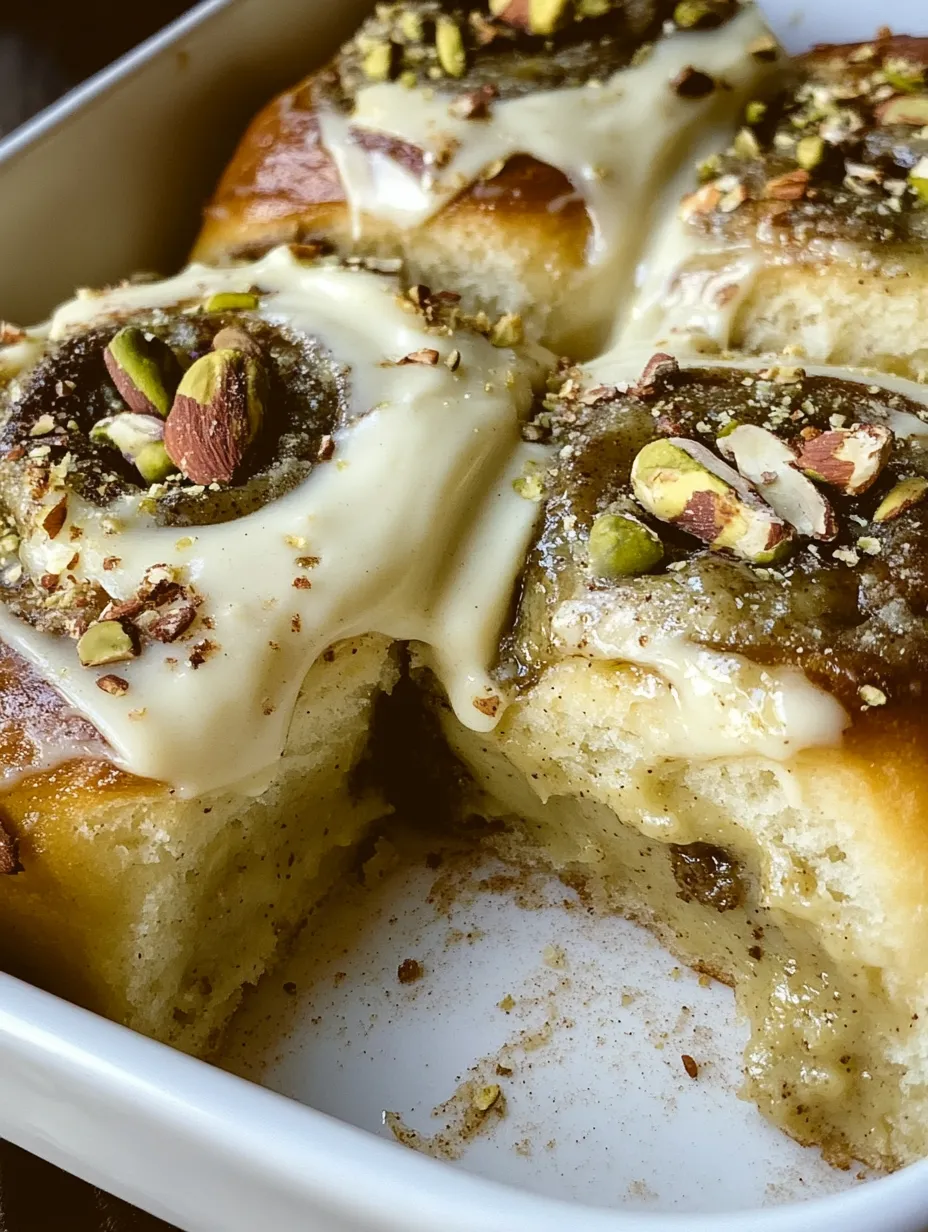 Small Batch Pistachio Cream Cinnamon Rolls Homemade