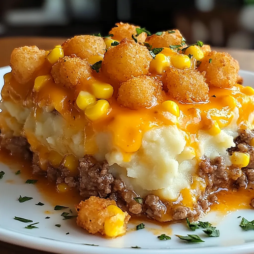 EASY SHEPHERD'S PIE TATER TOT CASSEROLE