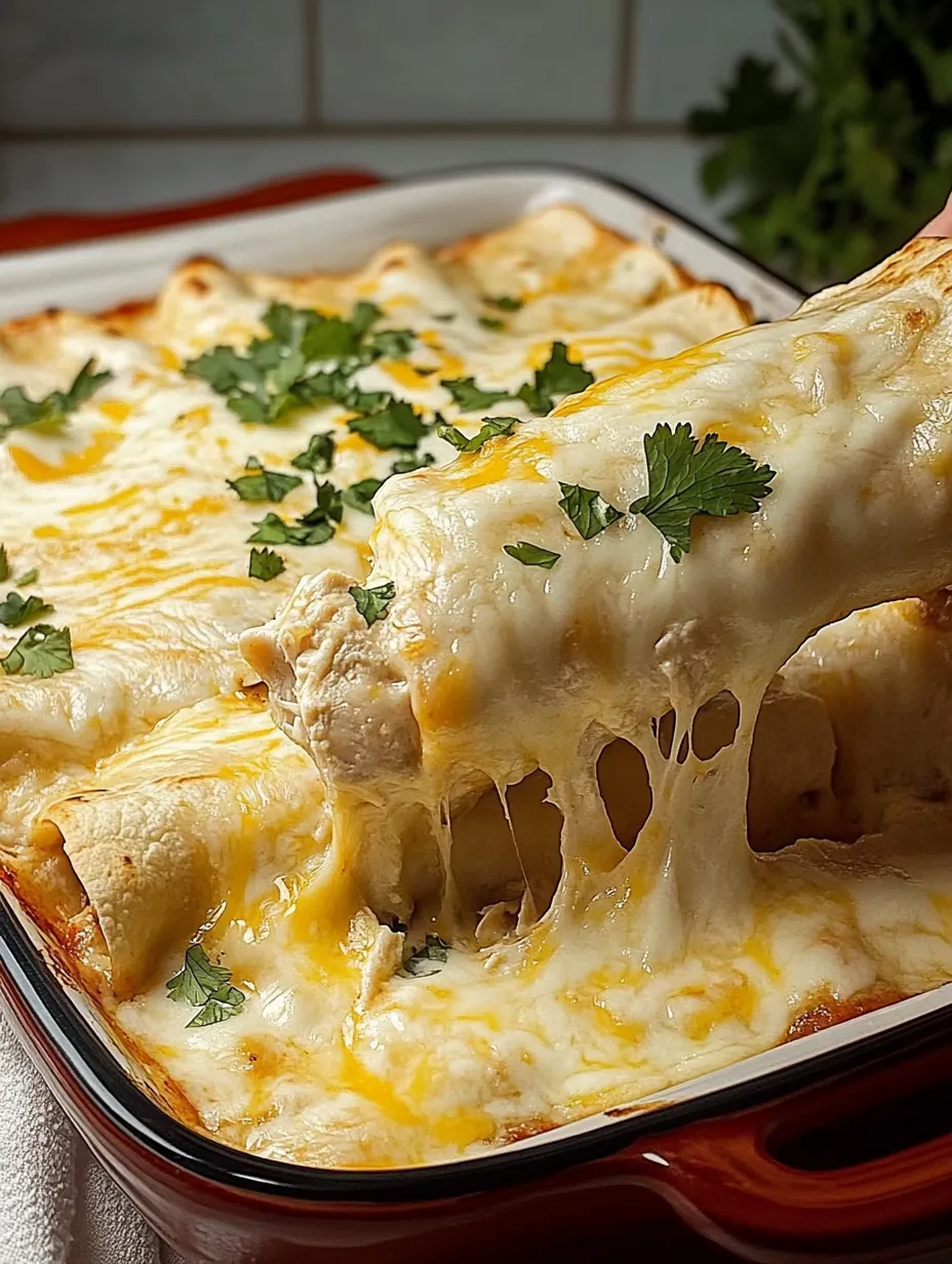 White Chicken Enchiladas Homemade