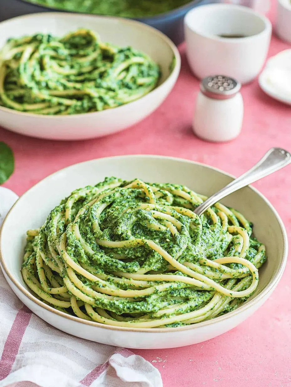 Creamy Vegan Spinach Spaghetti - Quick and Simple