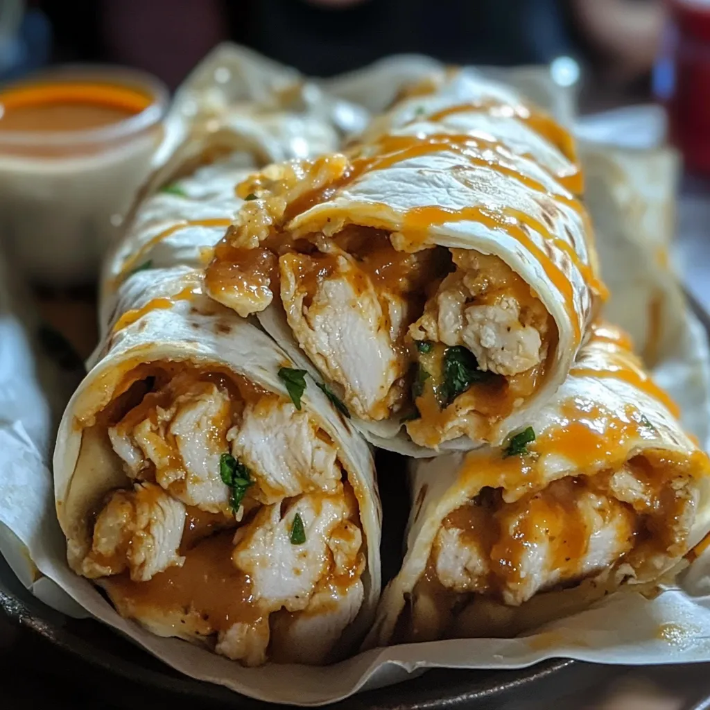 Cheesy Garlic Chicken Wraps