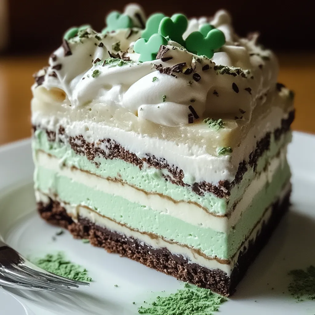 Easy Shamrock Shake Dessert Lasagna