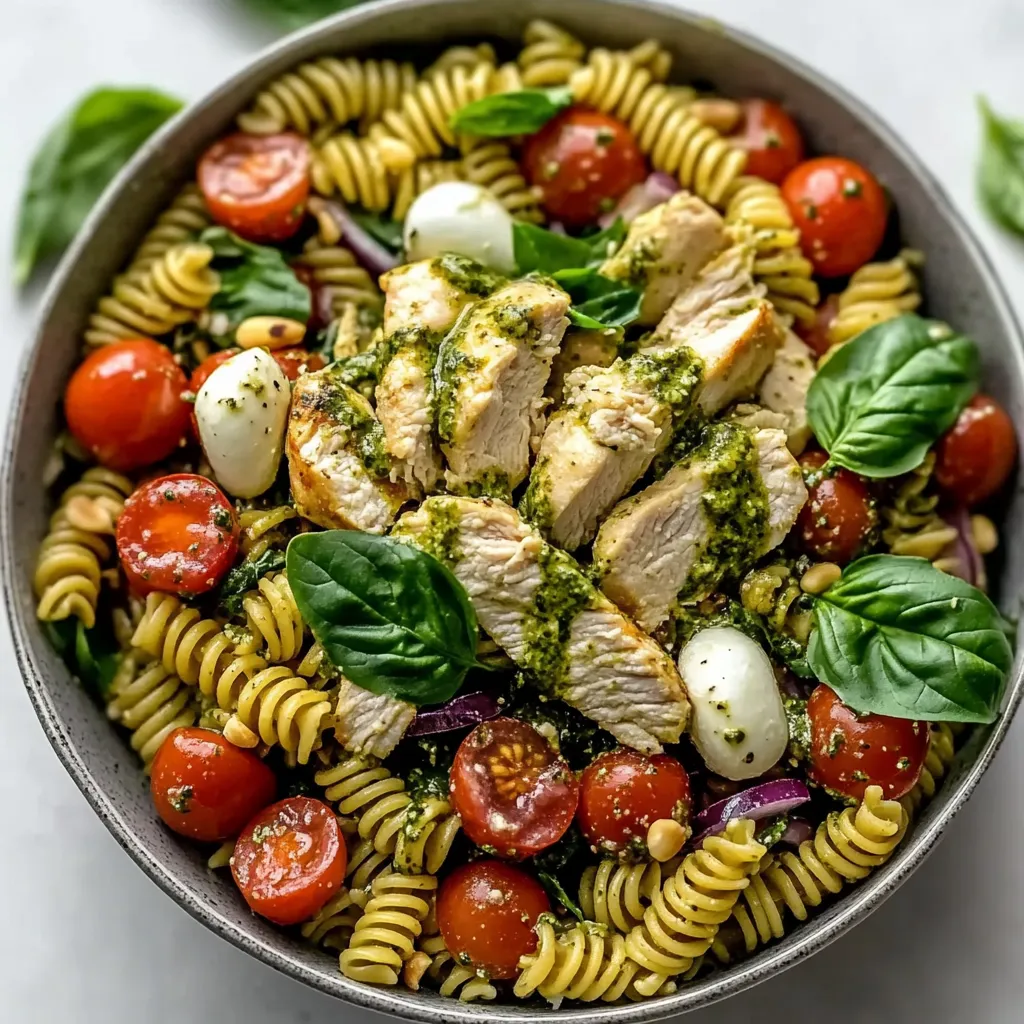 Easy Chicken Pesto Pasta Salad