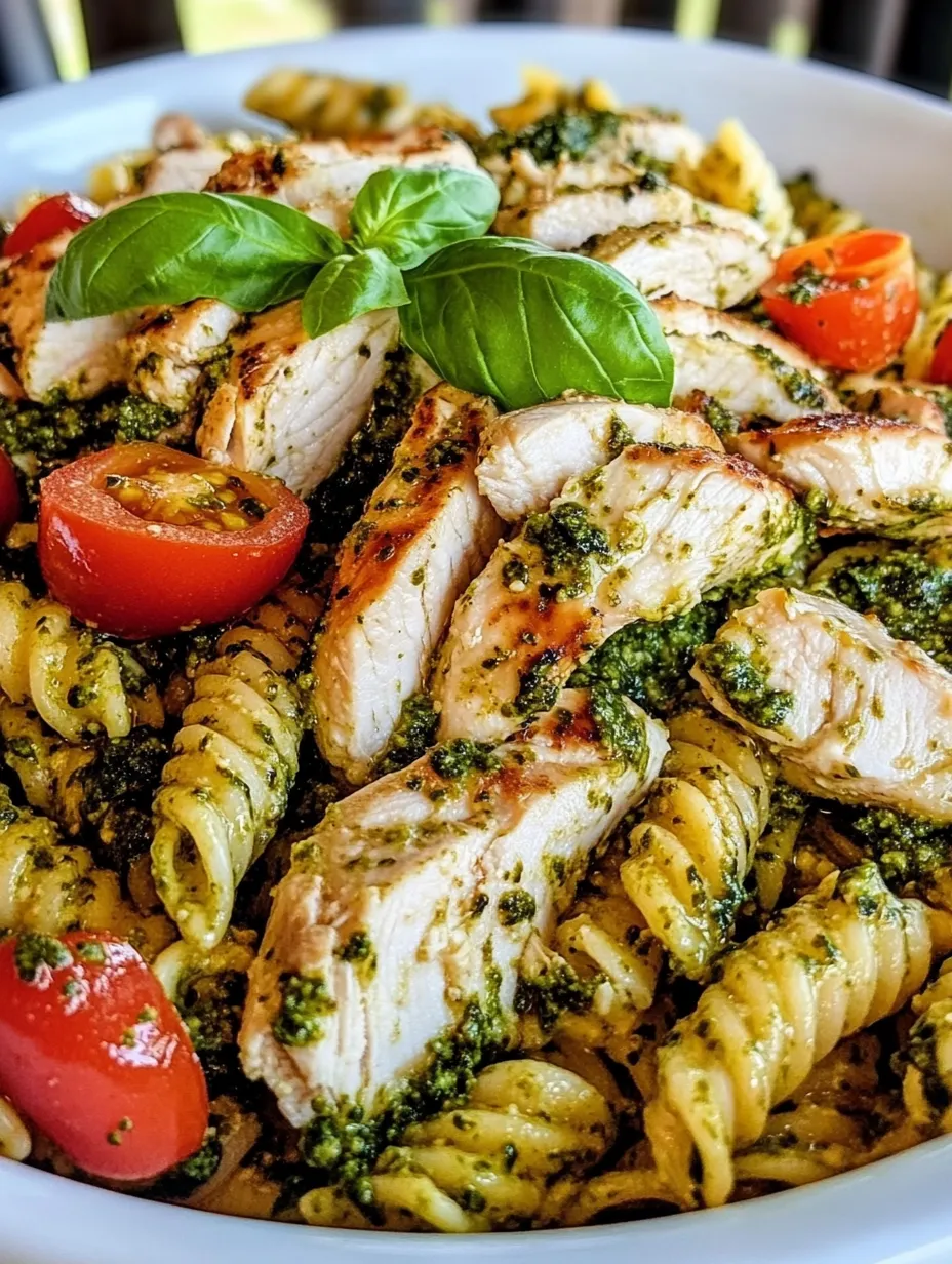Easy Chicken Pesto Pasta Salad