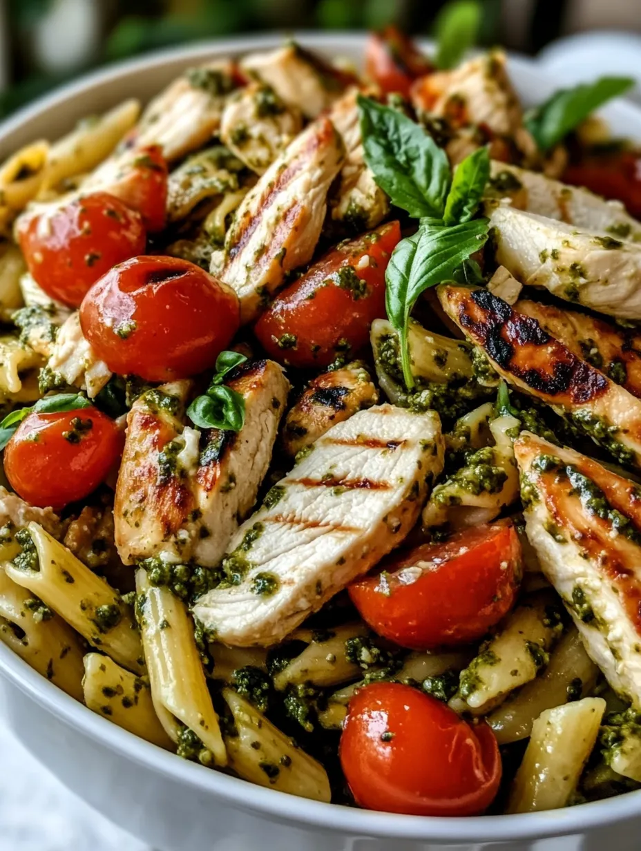 Easy Chicken Pesto Pasta Salad