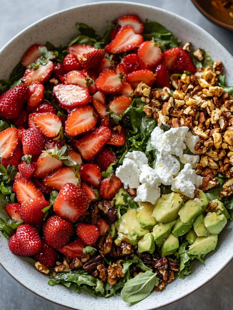 A bowl of Strawberry Crunch Salad.