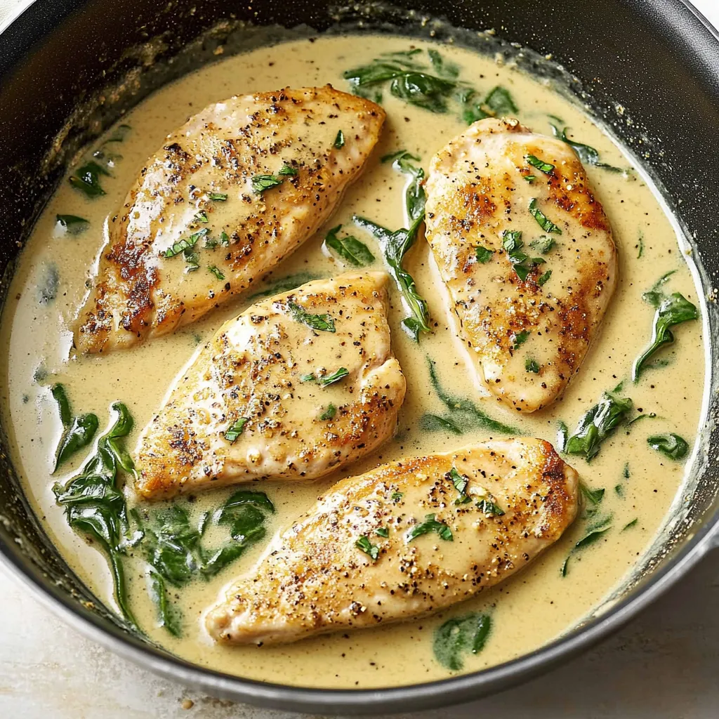 A bowl of creamy dijon chicken.