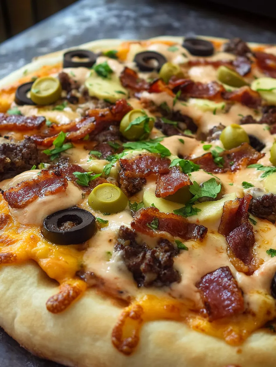 A pizza with bacon and cheese on top.