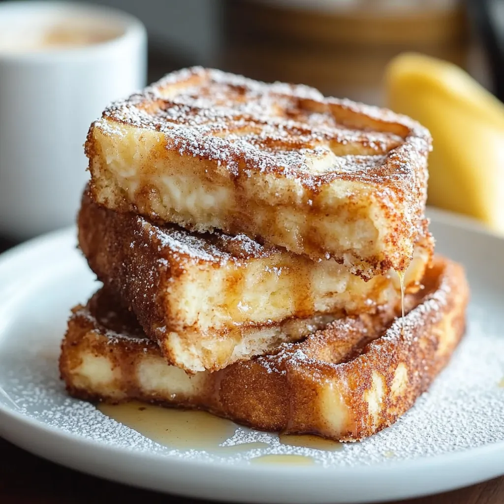 A stack of churro french toast.