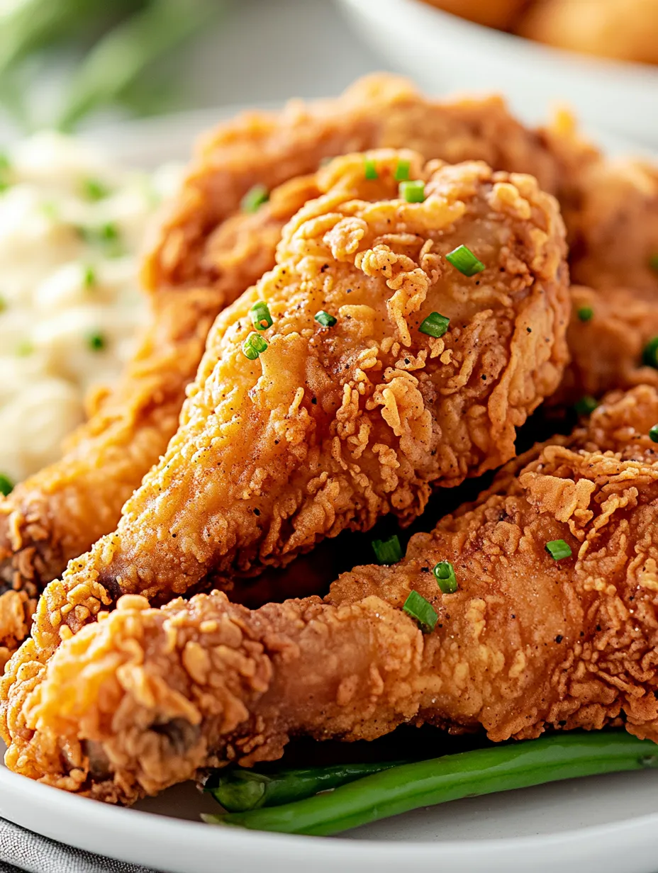 A plate of fried chicken with green onions on top.