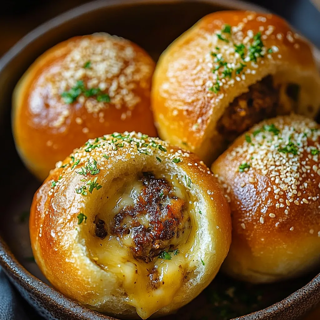 A bowl of garlic parmesan cheeseburger buns.