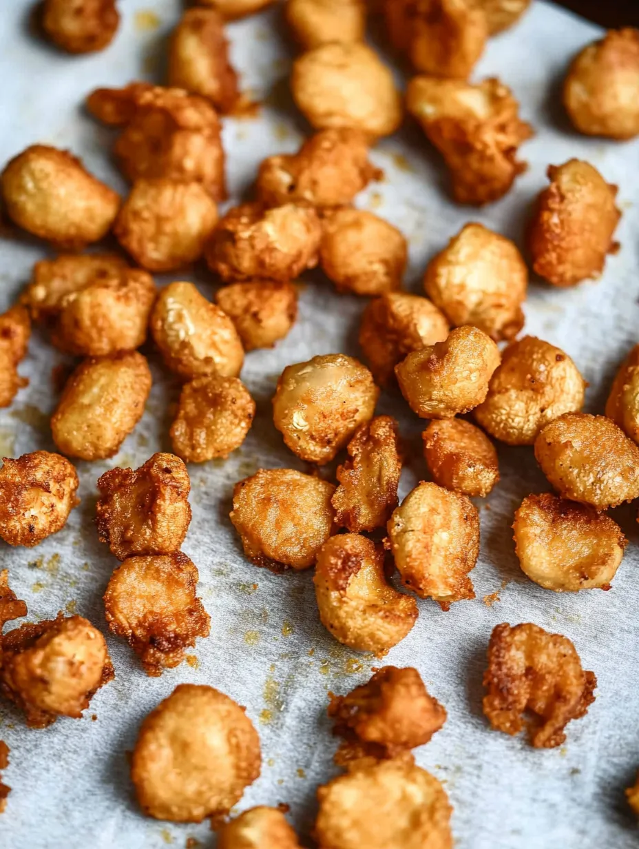 Fried mushrooms on a paper towel.