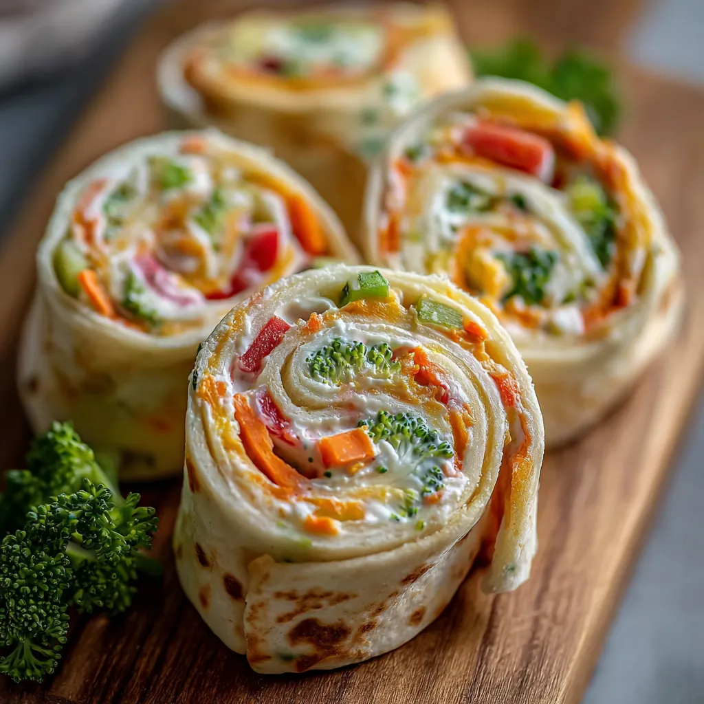 Three rolls of vegetable filled tortilla.