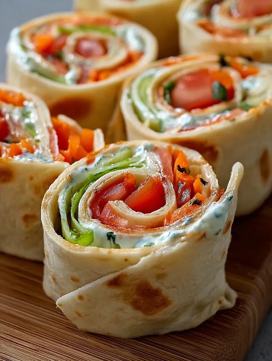 A plate of fresh vegetable tortilla roll ups.