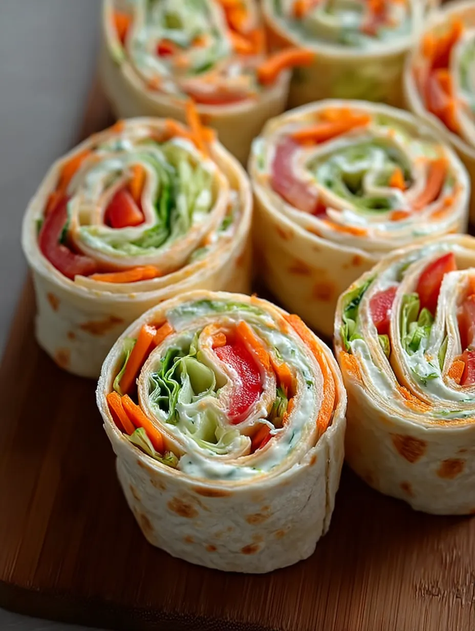 A variety of vegetable tortilla roll ups.