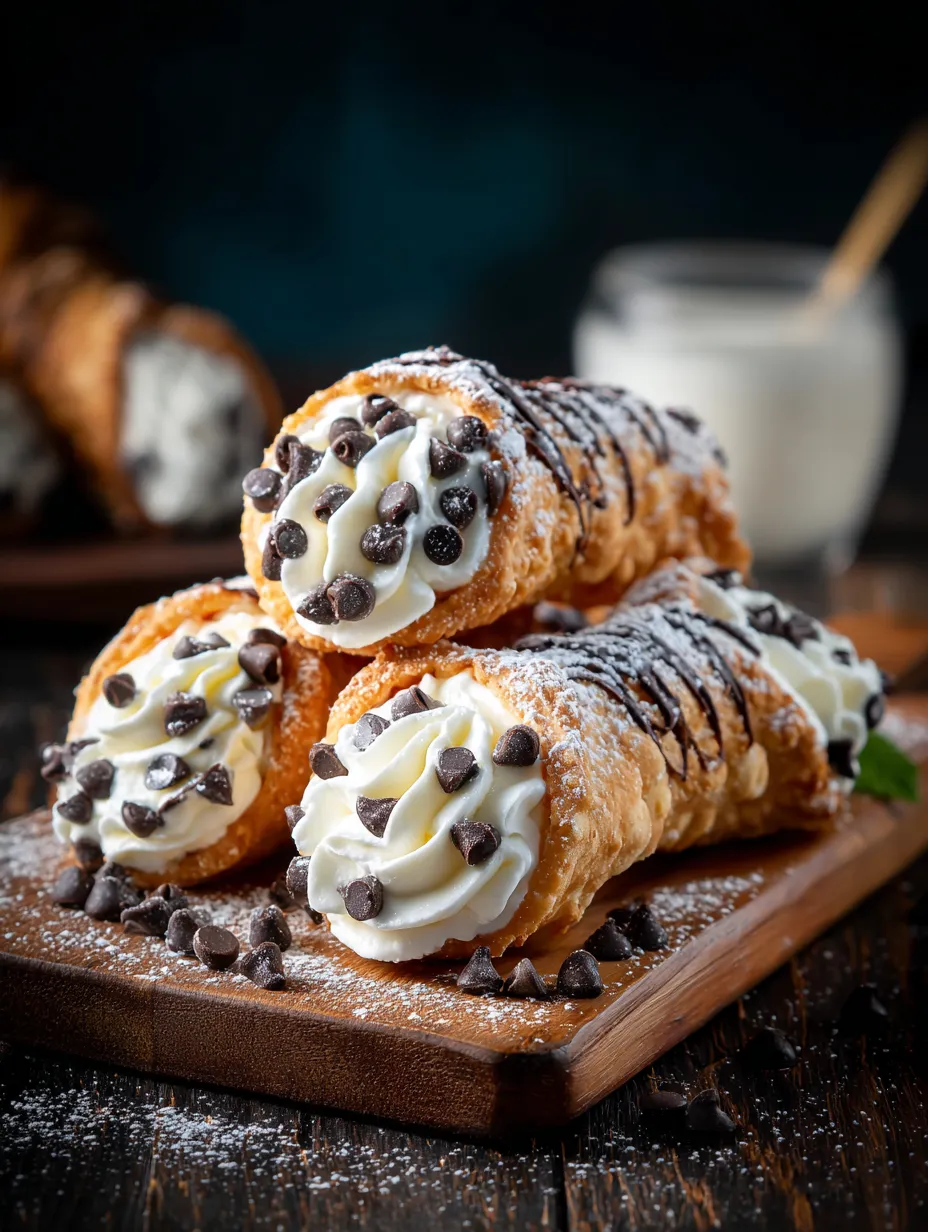 A plate of cannoli cookies with ricotta cream filling.
