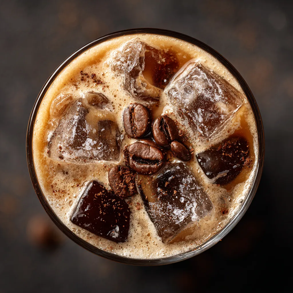 A glass of iced coffee with a spoon in it.