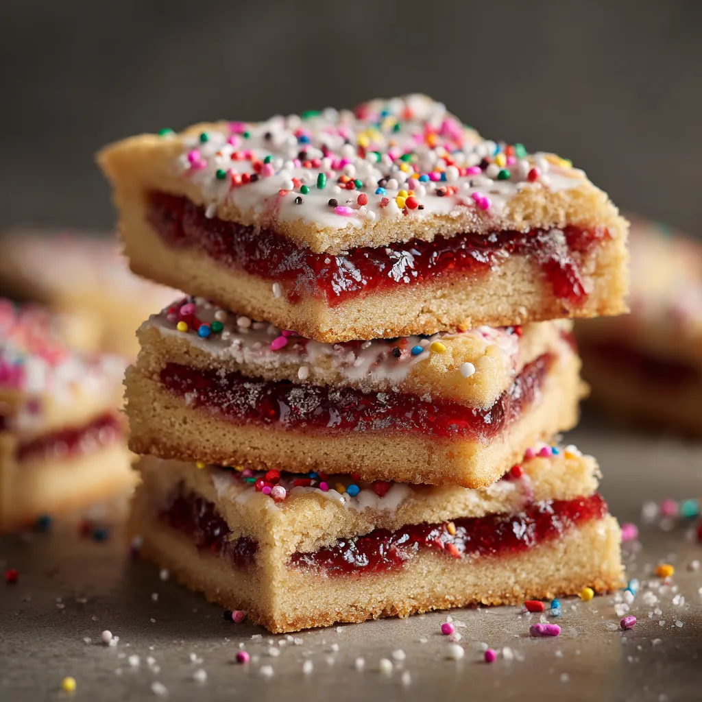 A stack of Poptart cookie bars.