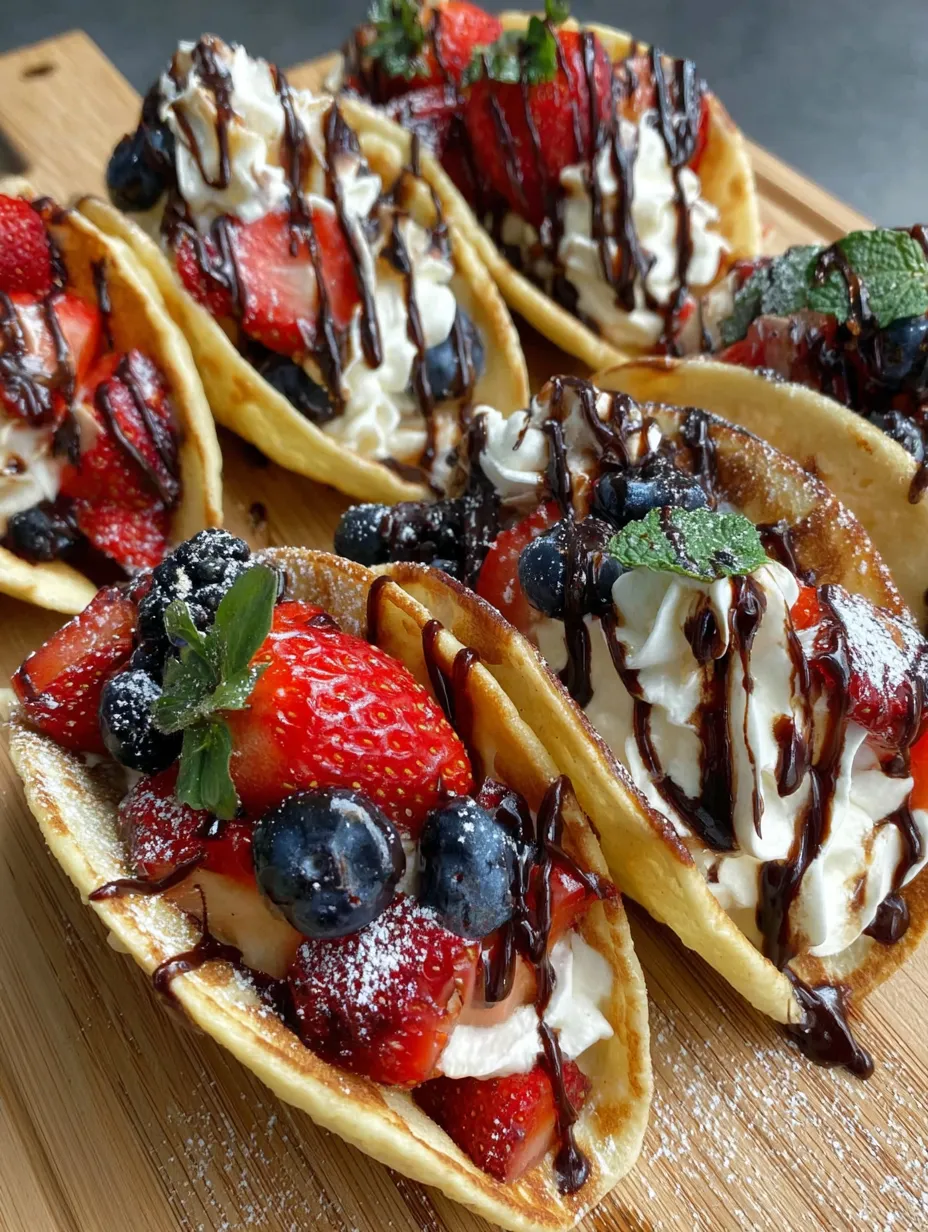 A plate of pancakes with strawberries and blueberries.