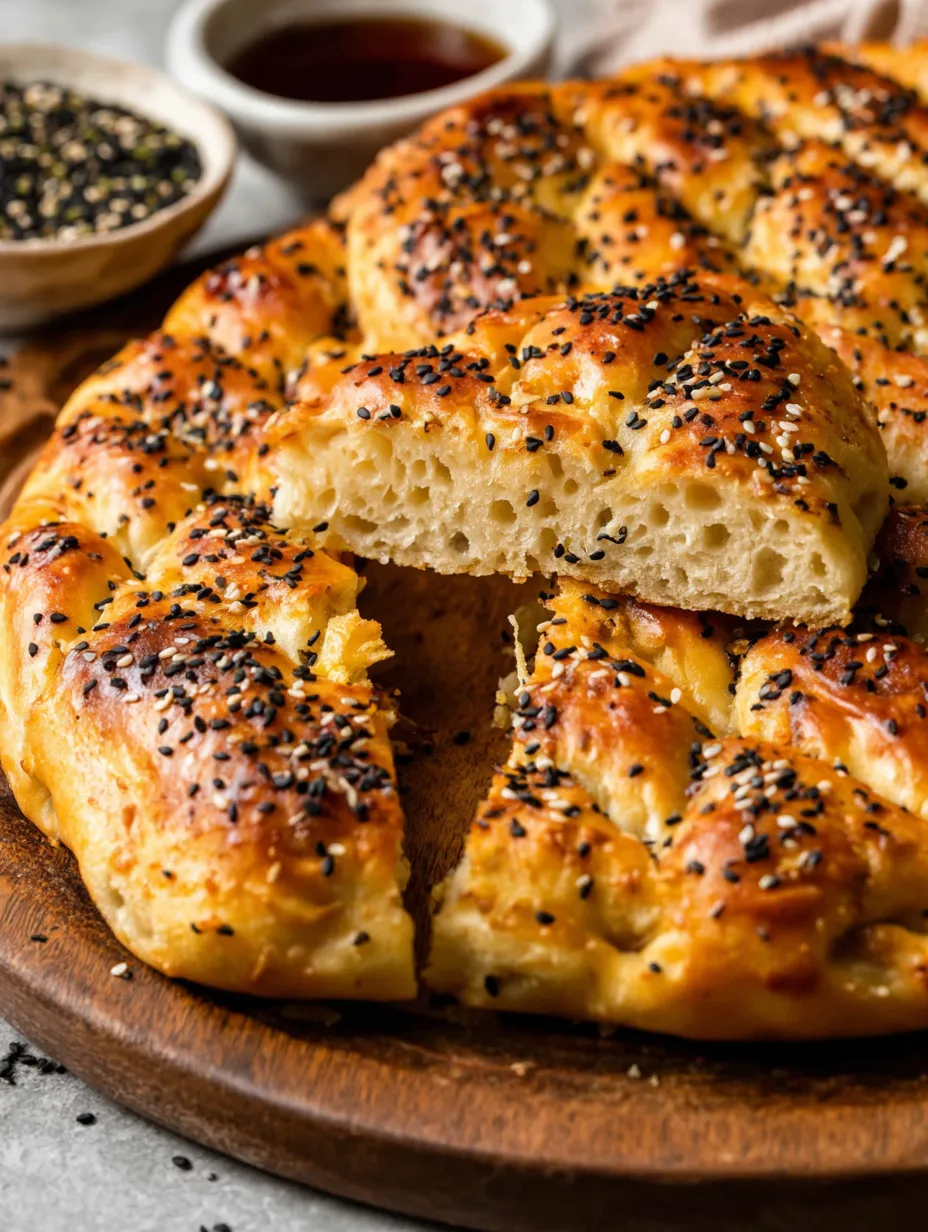 A sliced piece of a Turkish Ramadan Pide.