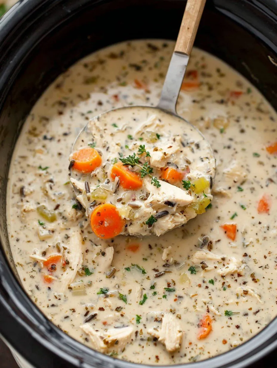 A spoon in a bowl of soup.