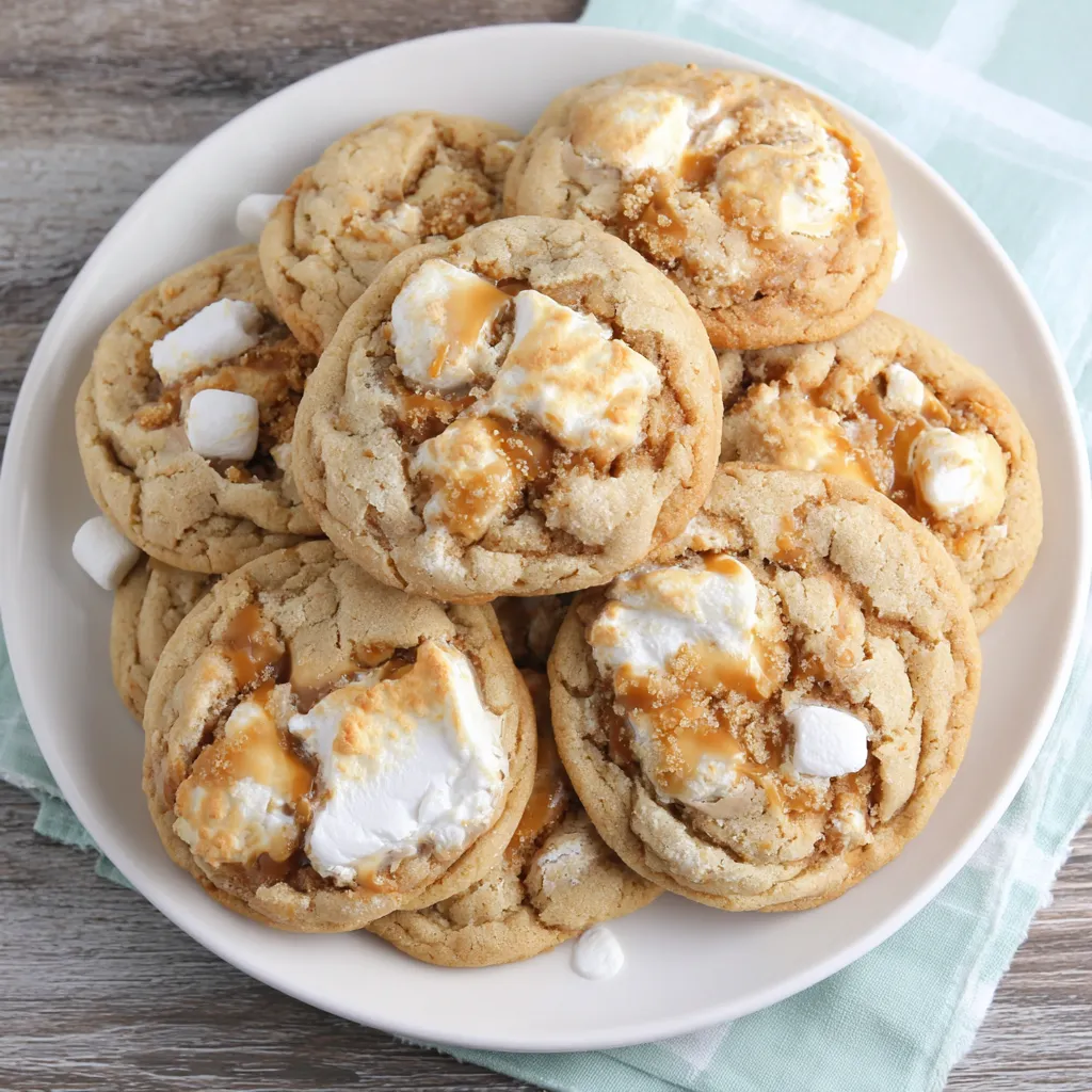 A plate of fluffernutter cookies.