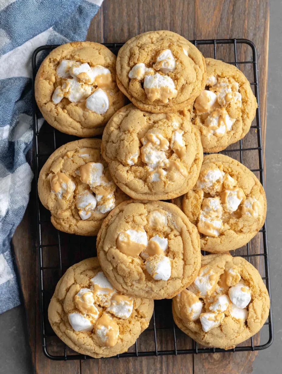 Fluffed up cookies with white and orange frosting.