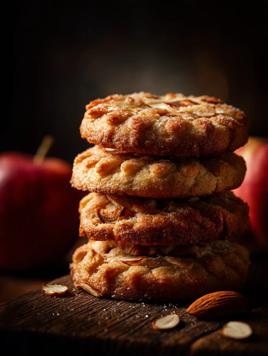 Three stacked Dutch Apple Pie cookies.
