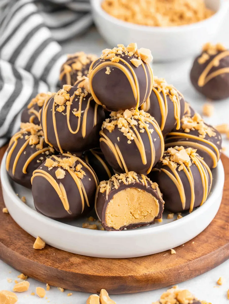 A plate of Skrewball Whiskey Balls.