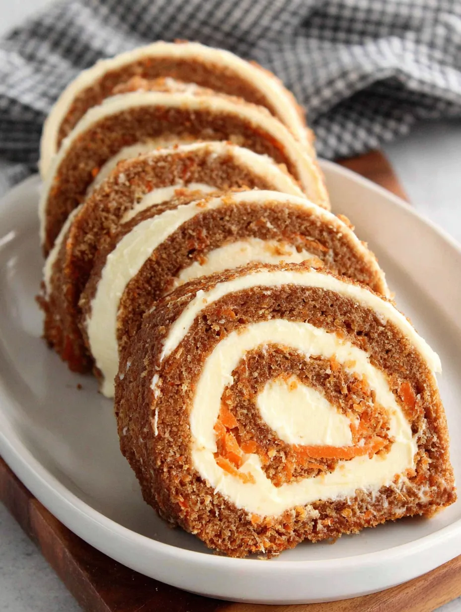 A plate of carrot cake rolls with cream cheese.