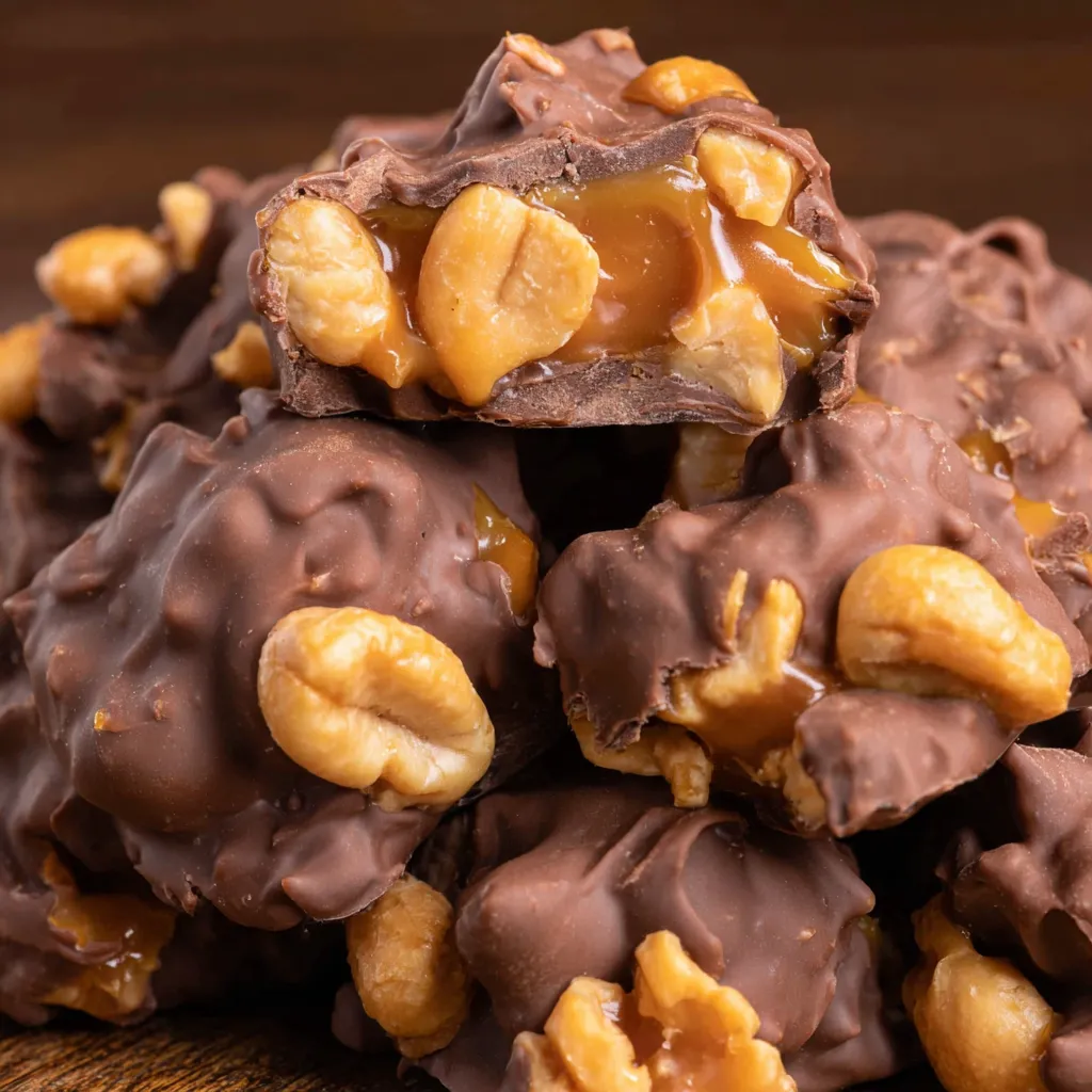 Salted Peanut Caramel Clusters.